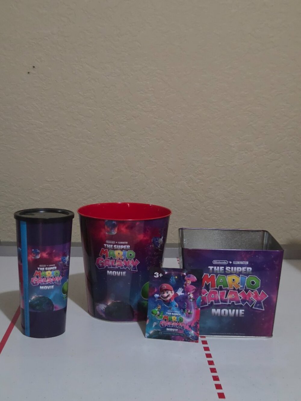 Super Mario Galaxy Movie Popcorn Bucket Bundle Set